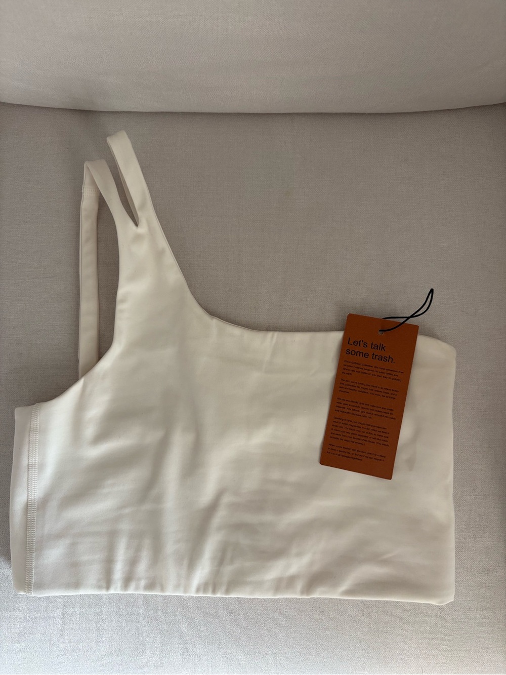 Girlfriend Collective one-shoulder bra